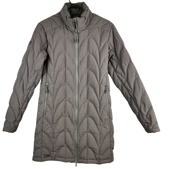 Outdoor Research Women's Gray Quilted Jacket Size Medium Goose Down Outdoor - Picture 1 of 11
